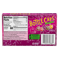Bottle Caps, Fizzy Hard Candy, 5 Ounce Theater Candy Boxes (Pack of 10)