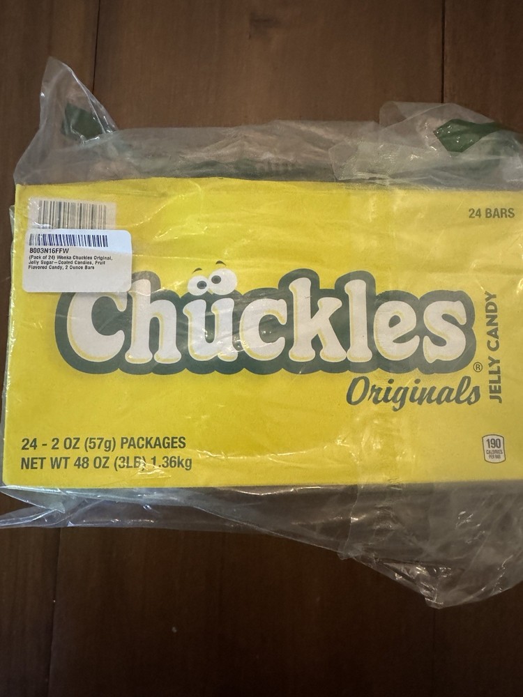 NEW Willy Wonka Chuckles Original Jelly Candy 24 Pack, 2 Ounce Bars