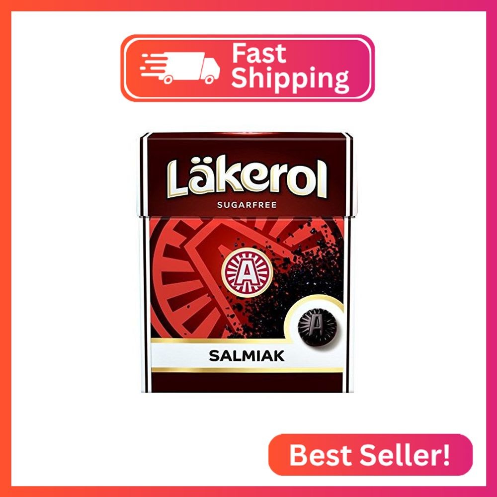 4 Boxes x 25g of Läkerol Salmiak – Original – Swedish – Sugar Free – Salty Licor