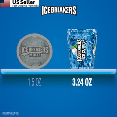 ICE BREAKERS Ice Cubes Peppermint Sugar Free 40 Count (Pack of 4), Turquoise