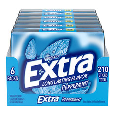 EXTRA Gum Peppermint Sugar Free Chewing Gum Mega Pack, 35 Stick (Pack of 6)