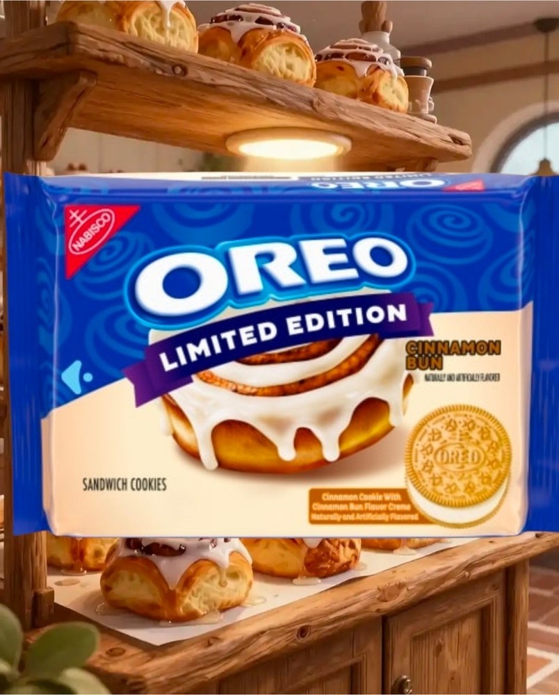 🍥3 Pack! Limited Edition OREO Cinnamon Bun Sandwich Cookies, 10.68 oz!