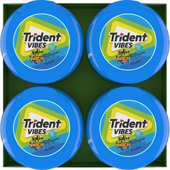 Trident Vibes SOUR PATCH KIDS Blue 40 Count (Pack of 4), Blue,Crunchy