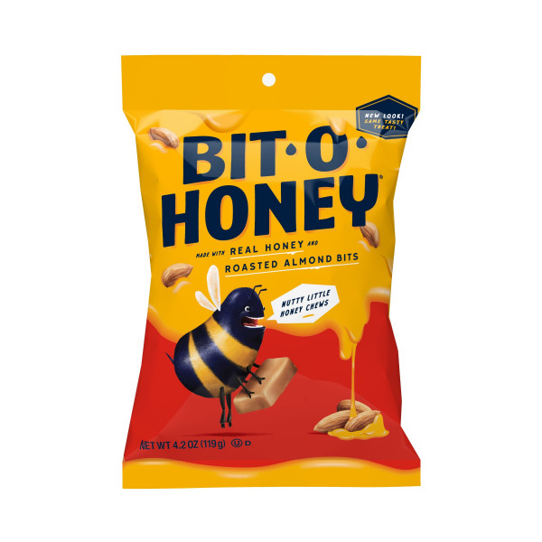 Bit-O-Honey Chewy Honey Taffy Candy – 4.2 oz Peg Bag