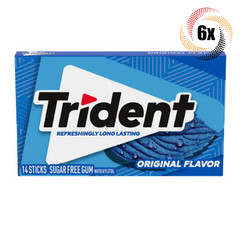 6x Packs Trident Original Flavor Sugar Free Chewing Gum | 14 Sticks Per Pack