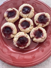 Keto Jam Filled Thumbprint Cookies * 1 Net Carb per cookie * Diabetic Friendly