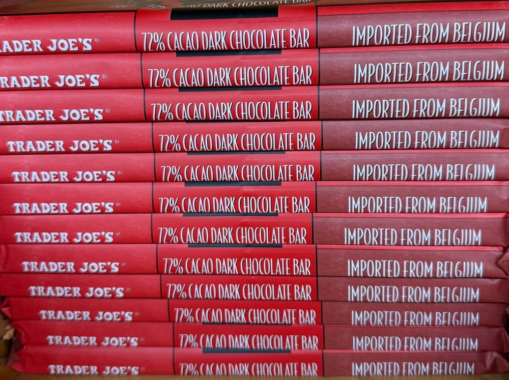 NEW 2 X Trader Joe’s Pound Belgium 72% Dark Chocolate Bars 17.6 oz/1 lb EACH