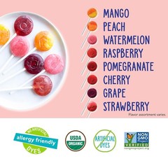 YumEarth Organic Pops Variety Pack, 60 Fruit Flavored Favorites Lollipops, Al…