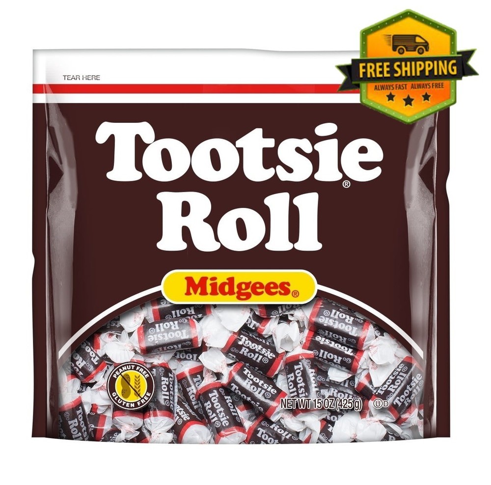 Tootsie Roll Midgees Chocolate Taffy – Gluten Free & Peanut Free, 15 oz Bag