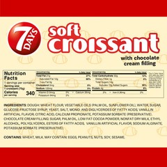 7Days Chocolate Croissants 2.65 oz Pack of 6 Individually Wrapped Snacks