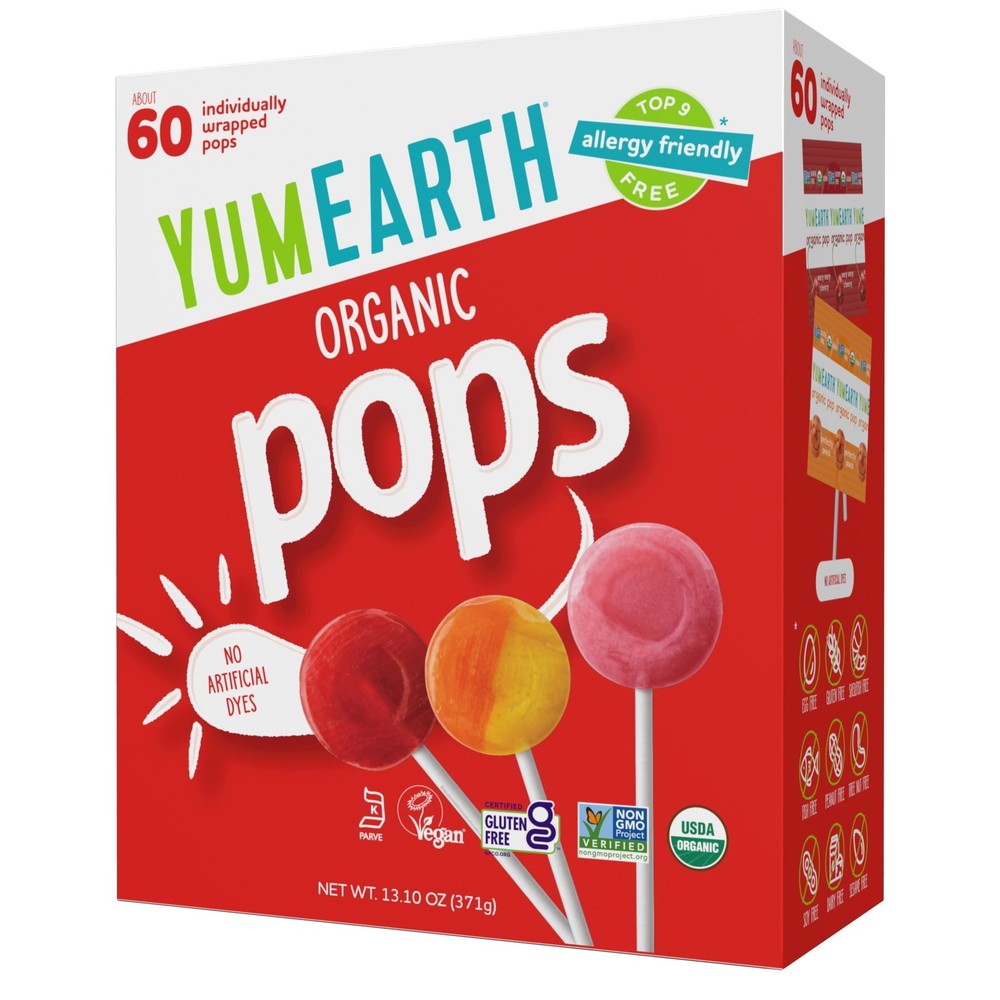 YumEarth Organic Pops Variety Pack, 60 Fruit 60 Count (Pack of 1), Multicolor