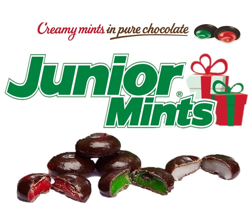 JUNIOR MINT FESTIVE COLOR CHOCOLATE COVERED MINT CREAMY VALUE BULK BAG PRICE!!!
