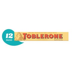 Toblerone Swiss Milk Chocolate with Honey and Almond Nougat, 3.52-Ounce Bars …