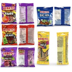 Bebeto Gummy Candy Full Case Packs (10 or 12 Bags), Halal Assorted Gummies Choos