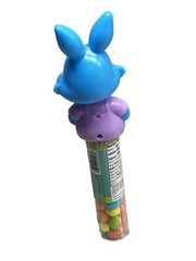 1 Blue Easter Bobbin Bunnies with Candy Jelly Beans Dispenser 0.98oz See Below