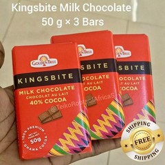 ×3 Bars Kingsbite Milk Chocolate GoldenTree Ghana Dark Bars 40% Cocoa ON SALE