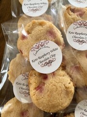 Keto Raspberry White Chocolate Chip Cookies * Gluten Free * Diabetic Friendly *