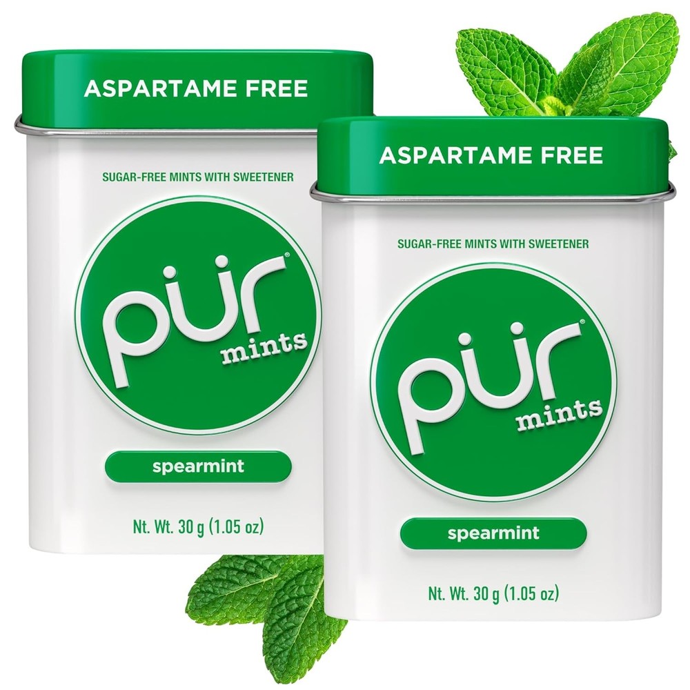 PUR Mints | Aspartame Free | Made with Xylitol | 30 Count (Pack of 2)