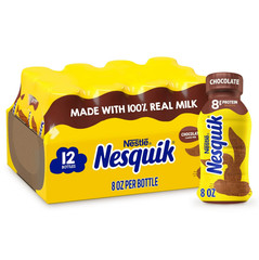 Nesquik Chocolate Milk Ready to Drink Low Fat 8 fl oz Bottles 12 Pack