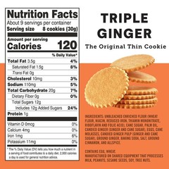 Crunchy Moravian Ginger Cookies, Low-Calorie Snack, 9oz x 6