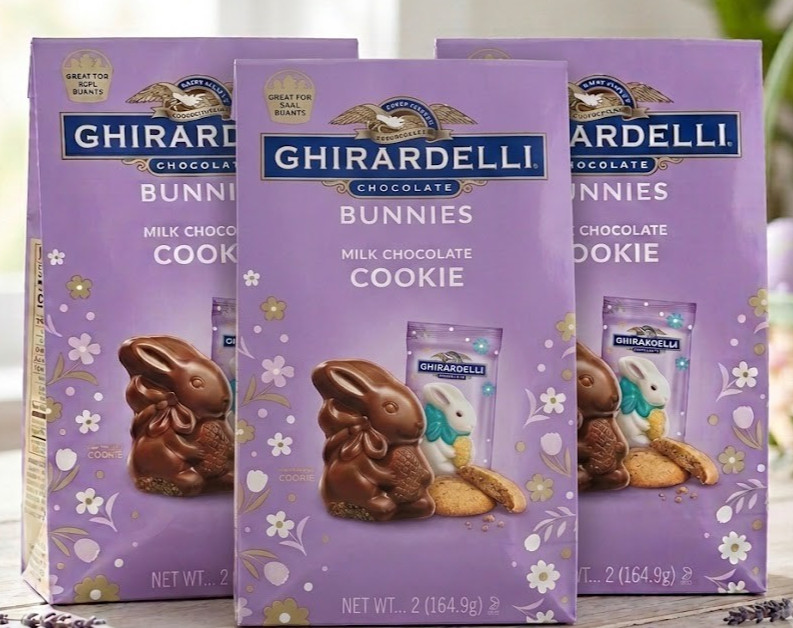 3 Bags of Ghirardelli Bunny Cookie Milk Chocolate Candy 5.8 Oz Big Bag
