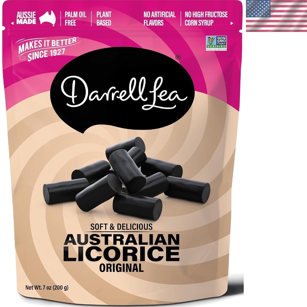 Gourmet Soft Australian Licorice – 7oz Vegetarian Treat, Non-GMO & Palm Oil Free