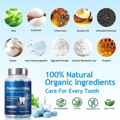 Nano Hydroxyapatite Remineralizing Gum 240 Count Xylitol Enamel Support Mint