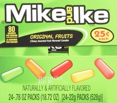 Mike and Ike Original Fruits (1 Box of 24 0.78 Ounce (Pack 24), Multicolor