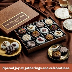Fathers Day Cookies Gift Basket 12 Gourmet Chocolate Covered Sandwich Cookie…