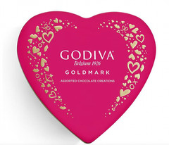 3x Godiva Goldmark Premium Assorted Chocolates Heart Tin Valentine’s Day 3 Pack
