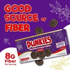 ChocZero Keto Dunkies Chocolate Sandwich Cookies with Creme, No Added Sugar, Glu
