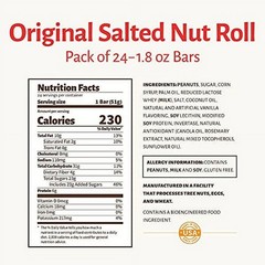 Full Box 24x Pack Pearson’s Original Salted Peanut Packed Nut Roll Candy | 1.8oz