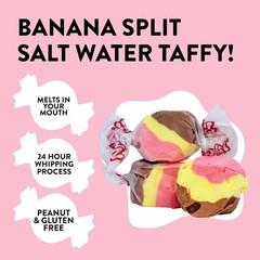 Taffy Town Salt Water Taffy, Banana Split, Soft & Chewy, Bulk Set (2 Pound Bag)