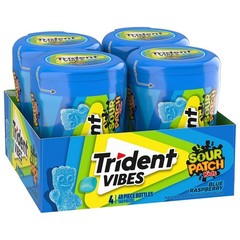 Trident Vibes SOUR PATCH KIDS Blue Raspberry Sugar Free Chewing Gum 40 Count