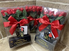 3 Dozen Belgian Milk Chocolate Roses in Gift Box Anniversary Love
