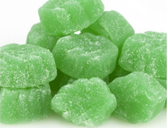 SPEARMINT LEAVES Jelly Chewy Sanded Gummy Gummi Mint Candy BULK- ONE Pound