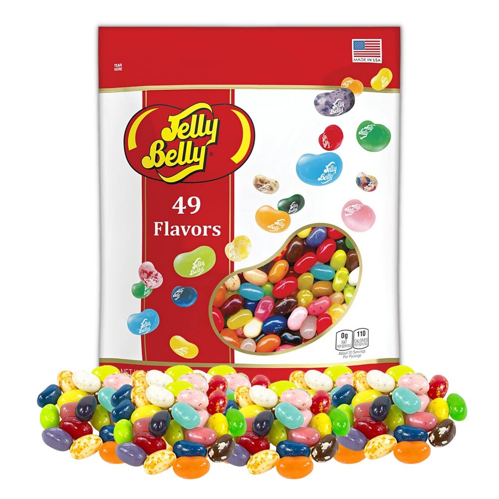 Jelly Belly 1.31 lb Assorted Jelly Beans 49 Flavors Resealable Pouch