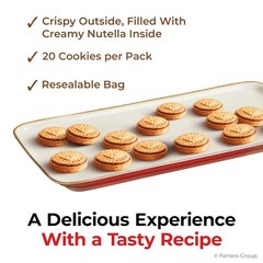 Biscuits Cookies Filled with Hazelnut Spread, Sweet Snack Pack, 9.7 oz