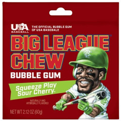 3 Pack Big League Chew Sour Cherry Flavor Bubble Gum Candy Retro