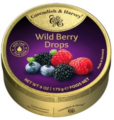Cavendish & Harvey 6 oz WILD BERRY Drops Hard Candy in Metal Tin ** BB 7/2028 **