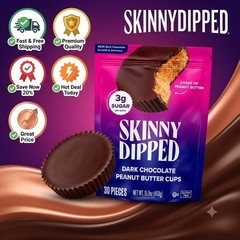 Skinny Dipped Dark Chocolate Peanut Butter Cups 30 Count Pack Keto Snack