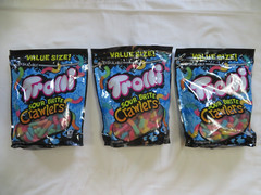 (3) Value Size Bags Of Trolli Sour Brite Crawlers Gummi Candy 28.8 Oz Each !