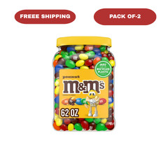 M&M’S Peanut Milk Chocolate Candy 62 oz Bag Pack of 2 Bulk Party Size Fresh