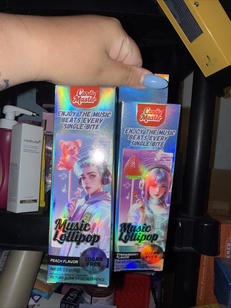 Candy Master Music Lollipop 18g (Sugar Free) Peach &Strawberry w/ Entertainment
