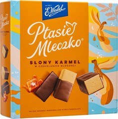 Ptasie Mleczko Candy Box, Salted Caramel Marshmallow in Milk Choco, 340g/12oz