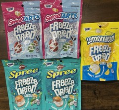 SweeTARTS Freeze Dried Candy Variety Lot 5 Pack Resealable Bag 4 oz, BB-08/2026