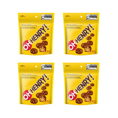 Oh Henry! Chocolate Mini Bites Pouch 200g Peanut Caramel Fudge Bar (4 Packs)